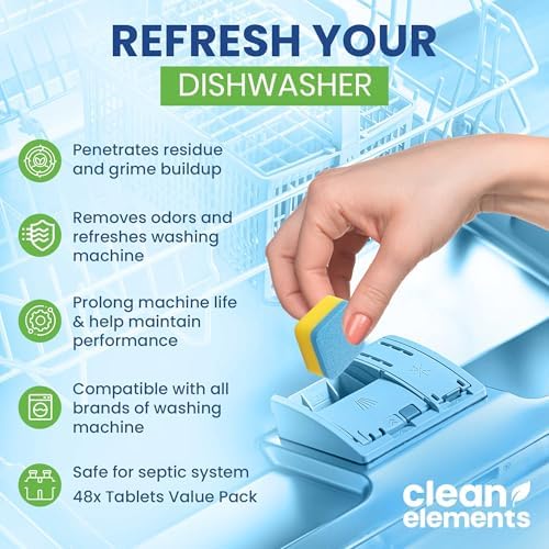 Dishwasher Cleaner Tablets & Deodorizer, Deep Cleaning Descaler, 48 Ct - Image 4