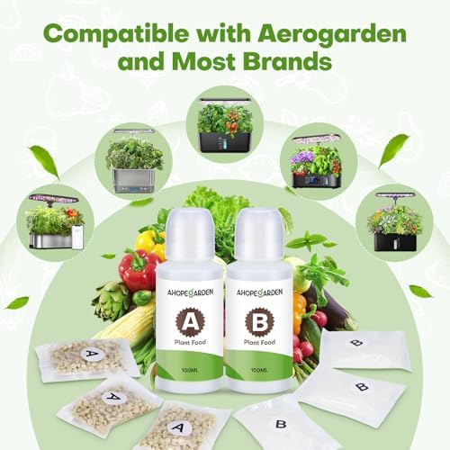 Ahopegarden 800ml A&B Hydroponic Nutrients: Hydroponic Plant Food for Aerogarden, Liquid Plant Food for Vegetables, Fruits, Flowers, ect - All-in-One Fertilizer Solution for Hydroponics Growing System - Image 2