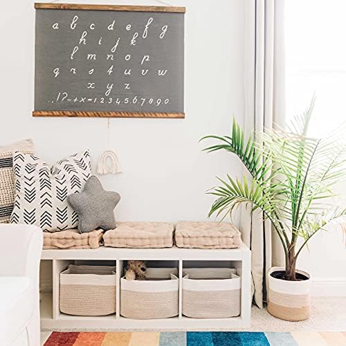 OrganiHaus Cotton Rope Baskets for Shelves, Set of 3, 15x9x10 - Image 4