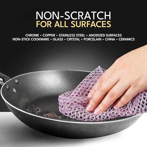 Non-Scratch Dish Scrubbers (6 Pcs) — Outlasts 7+ Sponges, Stays Odor-Free | Replace Smelly Kitchen Sponges | Non-Absorbent Mesh | Safe on Non-Stick, Cast Iron, Glass | Made in Korea Since 2012 - Image 2