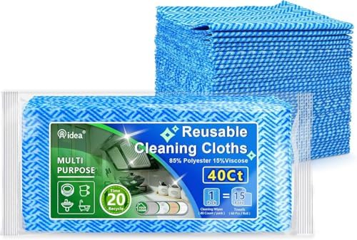 AIDEA Cleaning Wipes, Multi-Purpose Towel Reusable Cleaning Cloths 40Ct(1 Pack), Domestic Wipes, Dish Cloths(12''x24'') by AIDEAHOME