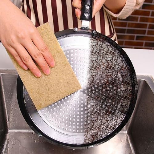 Natural Scouring Pads 15 Pack- Dish Scrubber Non-Scratch Sisal Cleaning Scrub Pads, Eco-Friendly Glass Coconut Fiber Kitchen Scrubbers for Pans and Pots, Compostable, Biodegradable (15 Pack) - Image 3