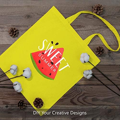 TOPDesign 12-Pack Economical 16"x15" Yellow Cotton Tote Bag, Lightweight Medium Reusable Grocery Shopping Cloth Bags, Suitable for DIY, Advertising, Promotion, Gift, Activity - Image 4