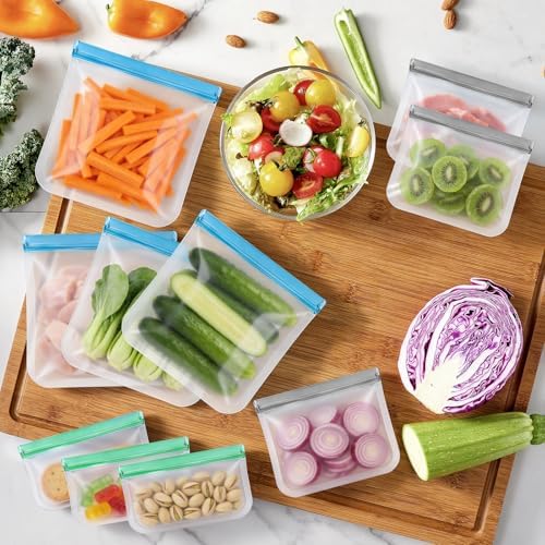 6Pack Gallon Freezer Bags, 11" x 10.6" Reusable Silicone Food Storage Bags - Leakproof, Lock Bags for Microwave, Dishwashe, Airtight Storage Bags for Lunch Container Organization - Image 6
