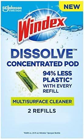 Windex Dissolve Concentrated Pods, Multisurface Cleaner, 2 Concentrated Dissolvable Refill Pods by Windex