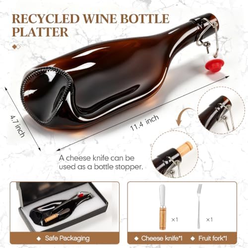 Bokon 1 Pcs Wine Gifts Melted Serving Tray, Brown, Small Beer Bottle - Image 2
