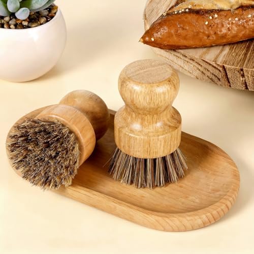 12 Packs Dish Scrub Brush Washing Scrubbers Kitchen Palm Pot Brush Brown - Image 6
