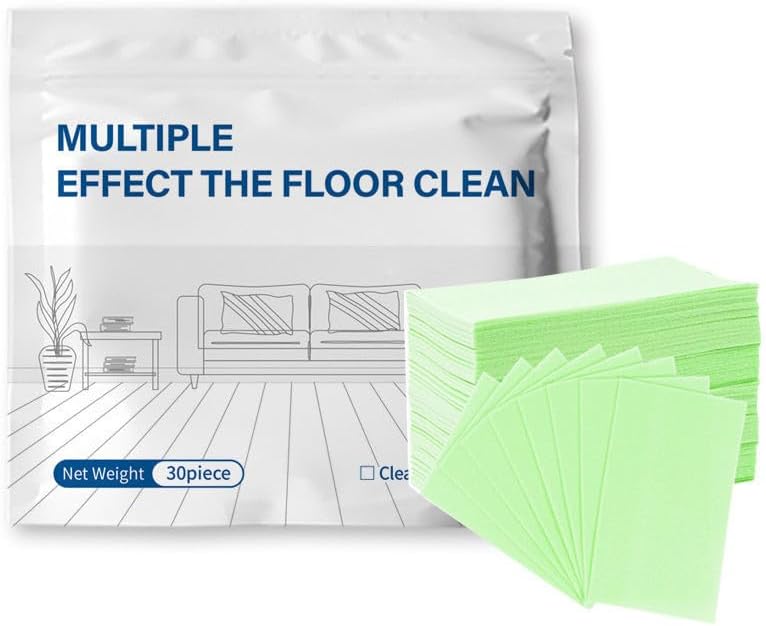 FZYLQY Floor Cleaner Tablets for Mopping Concentrated Floor Cleaning Sheets Dissolvable Multi Surface Floors Care Sheets for Sealed Hard Floor Tile Vinyl Laminate Kitchen Bathroom (Green, 30 Piece) by FZYLQYFASHION