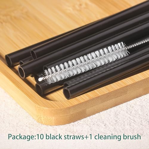Dakoufish Replacement Straw for Stanley|Owala|Simple Modern 40oz 30oz Tumbler,10 Pack 12 inch Black Reusable Straws With Cleaning Brush for Stanley Cup Accessorie,BPA Free,Dishwasher Safe - Image 6