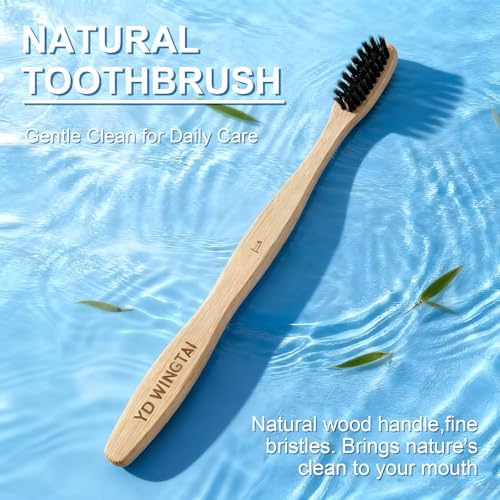 Bamboo Toothbrushes Wooden 12pack Natural Organic Charcoal Brush - Image 6
