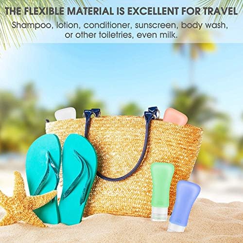 14 Pack Silicone Travel Bottles Set, Leak Proof Travel Size Containers, Perfect For Personal Travel (Green) - Image 3