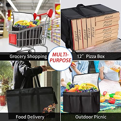 2-Pack Insulated Food Delivery Bag, XXX-Large Cooler Bags, Black - Image 5