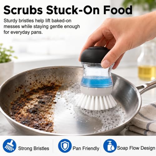 4 Pack Palm Brush Refills for OXO Soap Dispensing Dish Brush, Gray - Image 3