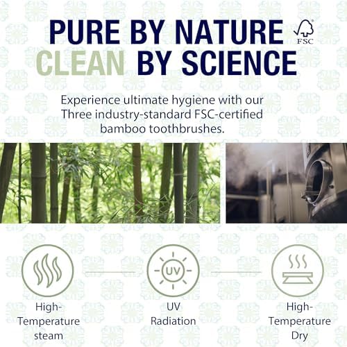 Bamboo Toothbrushes with Plant-Based Soft Bristles 6 Pack, Ergonomic Non-Slip Grip Toothbrushes, Eco-Friendly Wooden Natural Toothbrush - Image 5