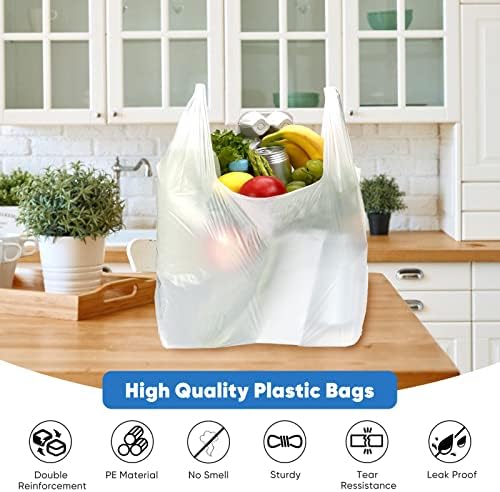 LimonLaviu Plastic Bags - 100 Pack (11.5'x 6.5" x 21') with Handles for Small Business, Restaurants, Grocery & Trash - Image 3