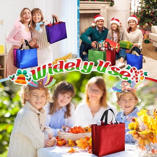 Eccliy 80 Pcs Reusable Gift Bags, Large, Multicolor - Image 2