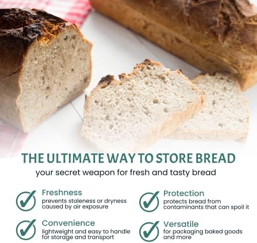 Reusable Plastic Bread Bags for Homemade Bread - 200 Pack Clear Bag with Ties For An Airtight Moisture-free Preservation and Storage - Loaf for Home Bakers and Bakery Owners - Image 3