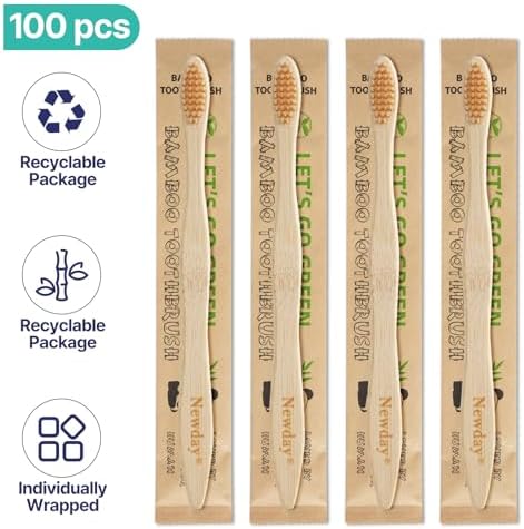100 Pack Bamboo Toothbrushes Bulk, Individually Wrapped, BPA Free Soft Bristles Toothbrush for Adults, ECO Friendly Toothbrushes for Home Hotel Trips Travel Disposable Toothbrsuh (Primals Toothbrush) - Image 4