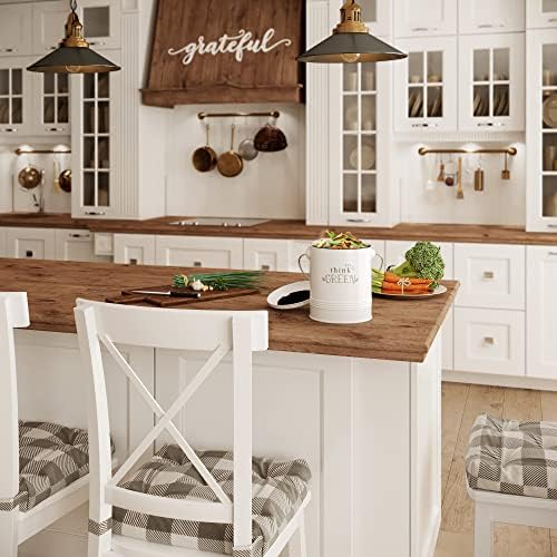 Barnyard Designs 1.2 Gallon Kitchen Counter Compost Bin with Lid (White) - Image 3
