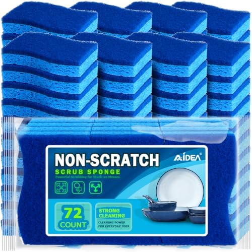 AIDEA Sponges Kitchen-72Count, Non Scratch Scrub Sponge, Dish Sponges by AIDEAHOME