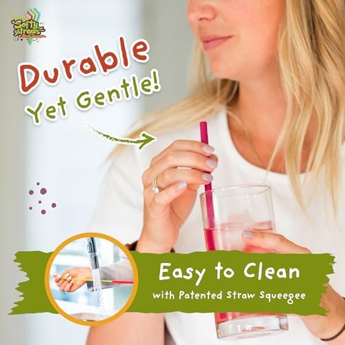 Silicone Straws - Slender Size BPA Free Non-Rubber Silicon Reusable Drinking Straws for Stainless Steel 20 oz Yeti Tumbler - Flexible, Chewy, Bendy & Safe for Kids/Toddlers - Image 5