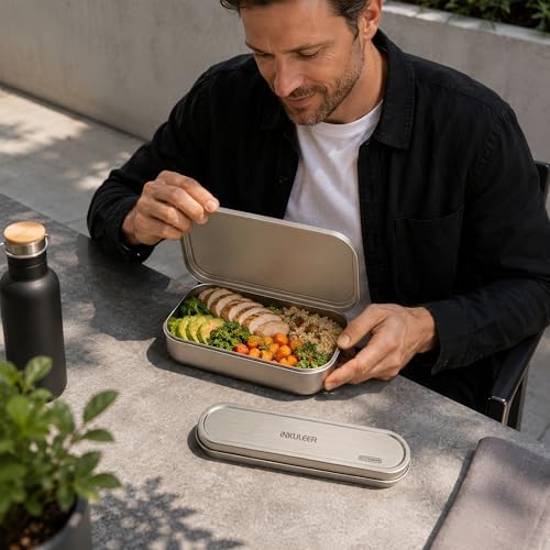 iNKULEER 100% Pure Titanium Travel Cutlery Set | Reusable Utensils with Metal Case | Portable Silverware for Camping, Office, Travel & Outdoor Dining - Image 5