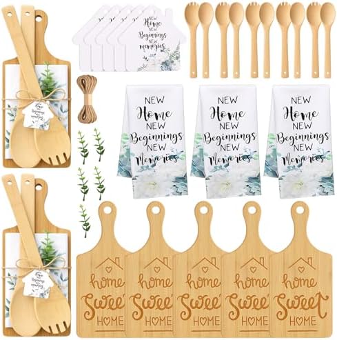 Geelin 31 Pcs Housewarming Gift Set, Rectangle Cutting Board Towels by Geelin