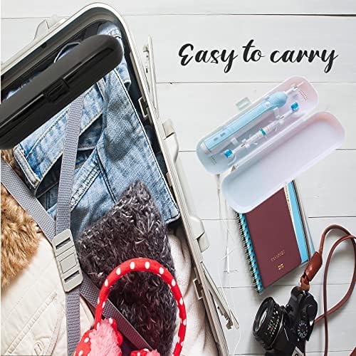 Hovesty 2 Pcs Electric Toothbrush Travel Case, Portable Travel Toothbrush Holder for Electric Toothbrush Set (White and Black) - Image 6