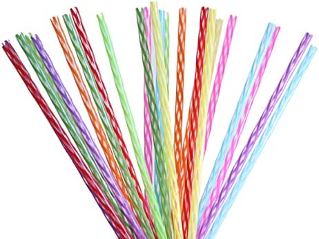 24-Pack, Reusable Straws - Rainbow, Plastic Straws Reusable, BPA Free, Dishwasher Safe, Multicolor, Replacement for Tumblers, Fits 20oz 30oz 40oz by HoggOutfitters