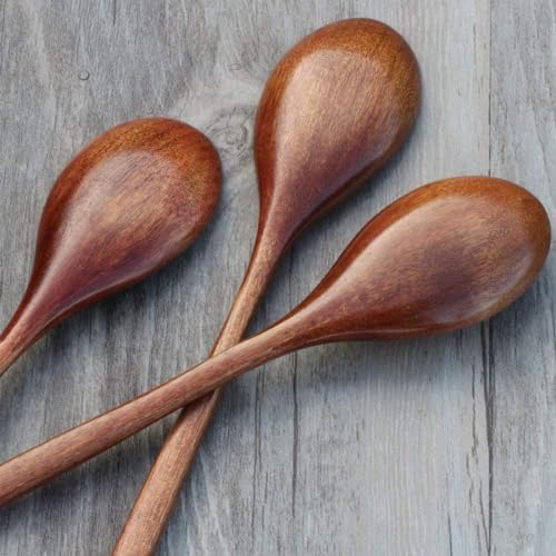 Wooden Spoon Fork Knife Eating Flatware Set Portable Utensil Set with Case, Reusable Wooden Cutlery Travel Utensils Set, 2 Spoons and 2 Forks and 2 Knives - Image 4