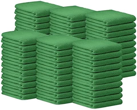 Avalon Towels Bar Towels (Pack of 60) Size 14x17 Inches – 100% Cotton, Absorbent and Reusable Cleaning Rags, Multipurpose Cleaning Towels, Terry Cloth Rags, Durable Shop Rags (Green) by AvalonTowels