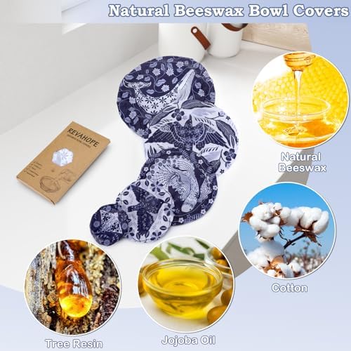 5Pcs Reusable Beeswax Elastic Bowl Covers for Bread Proofing and Food Cover - Image 3