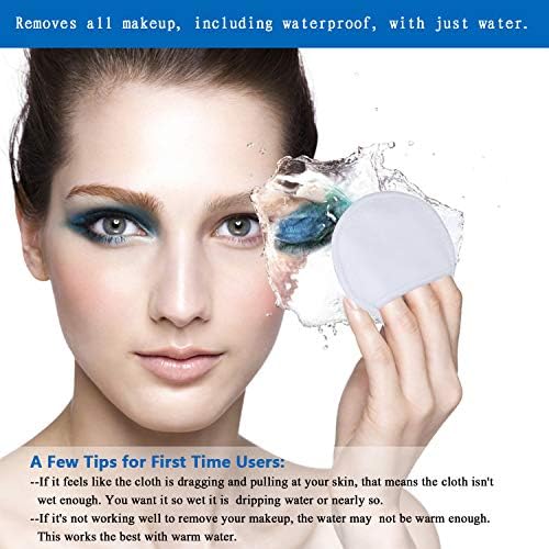 KinHwa Reusable Makeup Remover Pads Microfibre Round Face Pads for Face Eyes Lips Washable Face Cloths for All Skin Types and Toner 14 Pack White With Laundry Bag - Image 2
