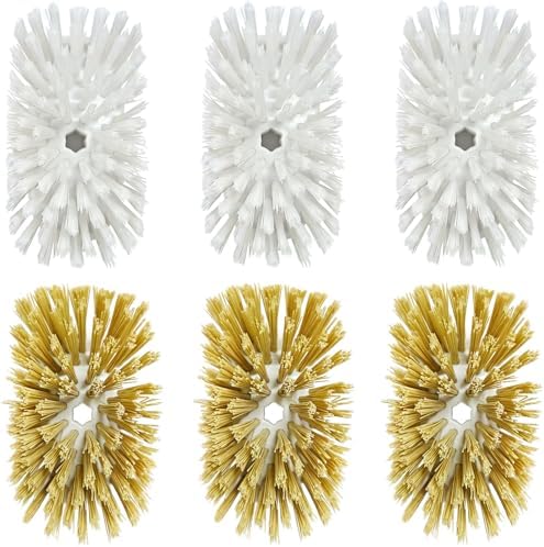 Dish Brush Refill Head for OXO Soap Dispensing Dish Brush, 3 Khaki+ 3 White by Unknown