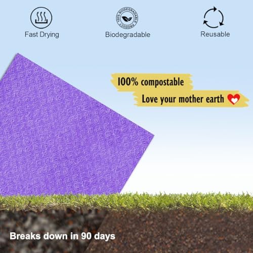 MoLKENE Swedish Dishcloths for Kitchen, 6 Pack Cellulose Sponge Cloths - Image 6