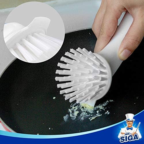 MR.SIGA Pot and Pan Cleaning Brush, Dish Brush for Kitchen, Blue, Pack of 2 - Image 4