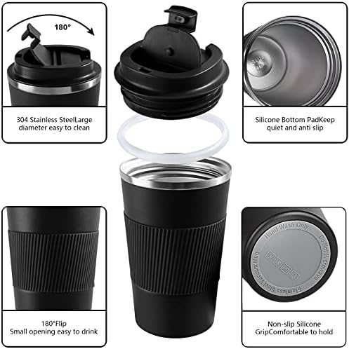 Insulated Travel Coffee Mug, Stainless Steel Coffee Cup with Leakproof Lid - Image 2