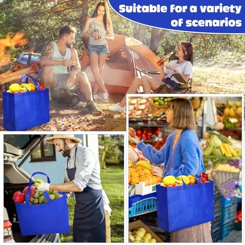 Windyun Reusable Grocery Bags Large Non Woven Shopping Bags with Handles Foldable Portable Tote, 16x6x12 Inch - Image 7
