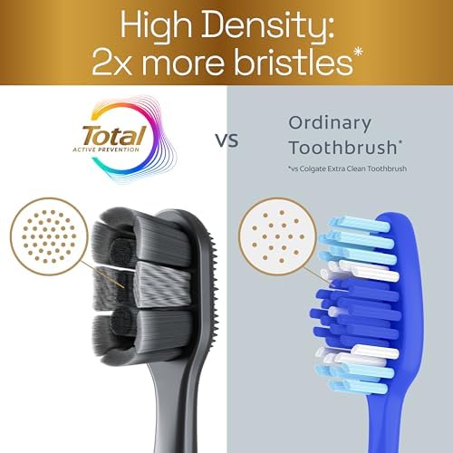 Colgate Total Whitening Charcoal Toothbrush, Soft, Black, 2 Pack - Image 7