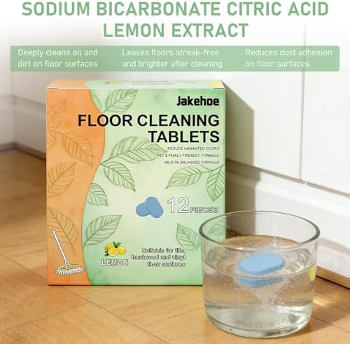 2Packs Floor Cleaner Tablets,Hard Floor Cleaner Tablets,Pre Measured Dissolvable Cleaning Solution, For Hardwood, Fresh Lemon Scent, Compatible with Robot Mops & Wet/Dry Vacuums (12pc) - Image 4