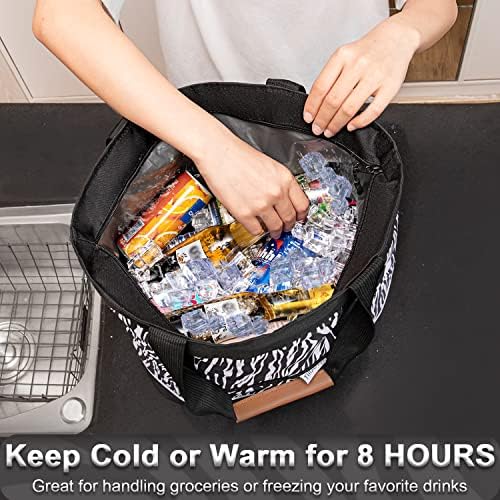 Insulated Cooler Bag Reusable Grocery Tote Bags Transport Large Lunch Box for Women - Image 4