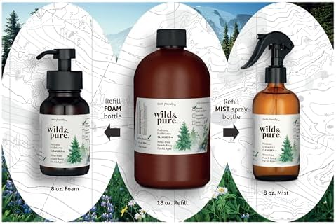 Wild & Pure Sensitive Skin Spray Body Wash (8oz) | Cleanser, Deodorizer, Moisturizer for Face, Hands, Body & Below the Belt | pH-Balanced, Microbiome-Friendly | EcoBalance Refillable Skincare - Image 6