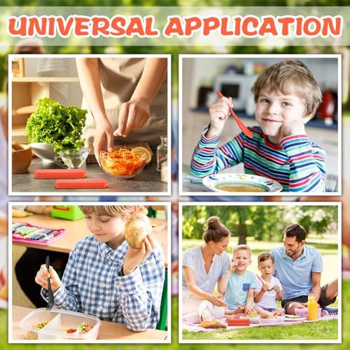 Jinei Reusable Travel Utensils Set Wheat Straw with Case,Orange - Image 4