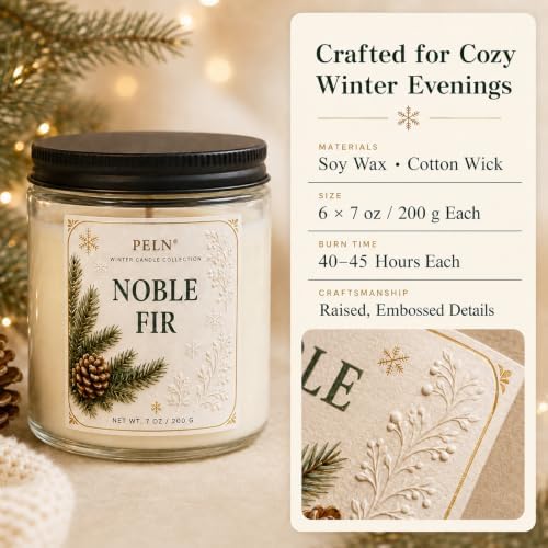 6-Pack Winter Candle Gift Set 7oz Soy Wax, Holiday Christmas Scents - Image 4