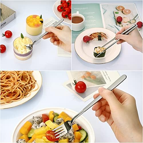 DEVICO Travel Utensils with Case, 4 Piece Portable Silverware Set for Work - Image 3