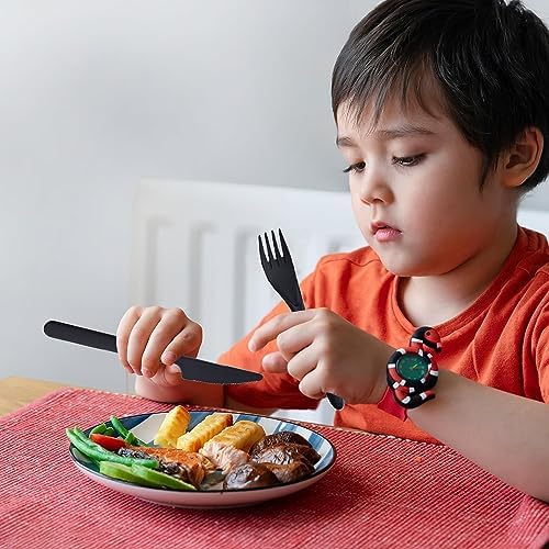 Reusable Travel Utensils Set with Case Wheat Straw Fork Spoon Knife Cutlery - Image 4