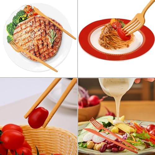 6 Pack Wheat Straw Cutlery, Portable Travel Utensils Spoon Fork Knife, Reusable Flatware Set with Case for Travel Office Lunch Camping Daily Use(6 Colors) - Image 5