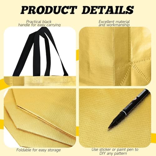Eccliy 80 Pcs Reusable Gift Bags, Medium, Gold with Black Handles - Image 5