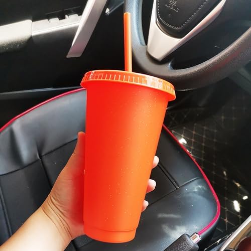Suertestarry Tumbler with Straw and Lid,Water Bottle Iced Coffee Travel Mug Cup,Reusable Plastic Cups,Perfect for Parties,Birthdays,24oz-5 Pack (Beautiful, 10 pack) - Image 3