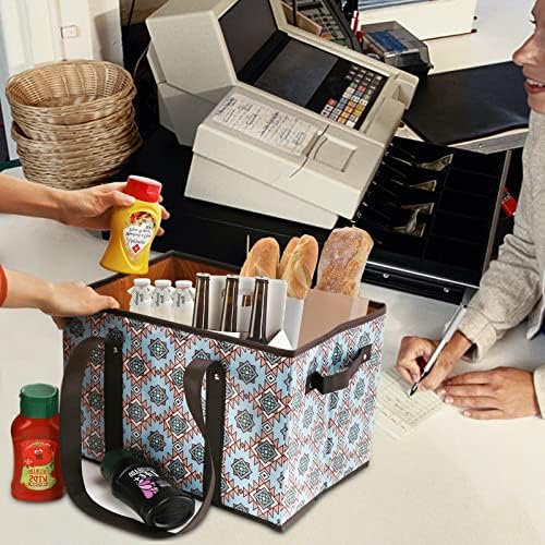 Foraineam Reusable Grocery Bags Set Durable Heavy Duty Tote Bag Collapsible Grocery Shopping Box Bag with Reinforced Bottom - Image 3